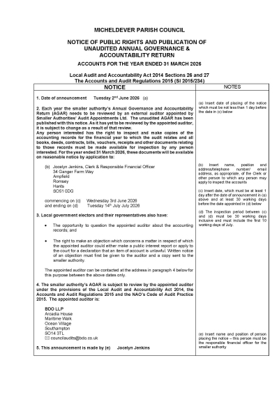 2026 Notice of Public Rights