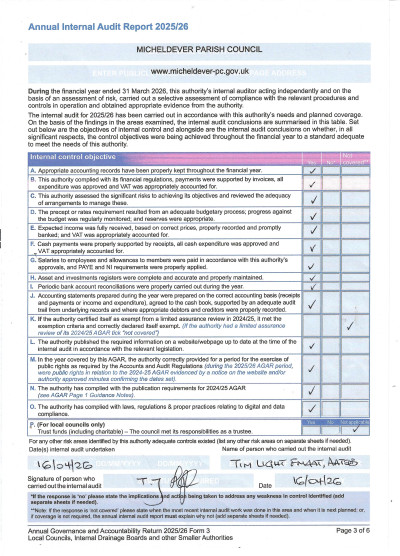 2026 Internal Audit Report